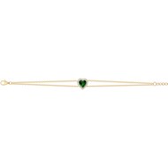 Bracelet Caroline en Plaqué Or avec oxyde de zirconium vert emeraude