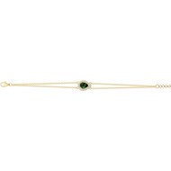 Bracelet Philippine en Plaqué Or avec oxyde de zirconium vert emeraude