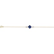 Bracelet Thérèse en Plaqué Or avec oxyde de zirconium bleu saphir
