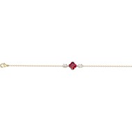 Bracelet Thérèse en Plaqué Or avec oxyde de zirconium rouge rubis