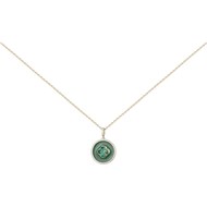 Collier Anne en Plaqué Or avec oxyde de zirconium vert emeraude