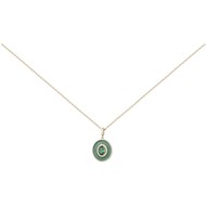 Collier Anne en Plaqué Or avec oxyde de zirconium vert emeraude