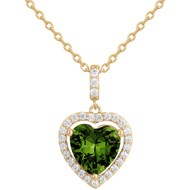 Collier Caroline en Plaqué Or avec oxyde de zirconium vert emeraude