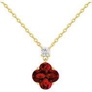 Collier Thérèse en Plaqué Or avec oxyde de zirconium rouge rubis