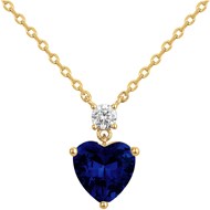 Collier Caroline en Plaqué Or avec oxyde de zirconium bleu saphir