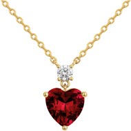 Collier Caroline en Plaqué Or avec oxyde de zirconium rouge rubis