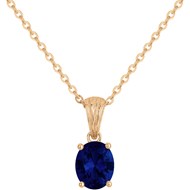 Collier Elisabeth en Plaqué Or avec oxyde de zirconium bleu saphir