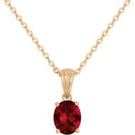 Collier Elisabeth en Plaqué Or avec oxyde de zirconium rouge rubis