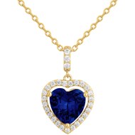 Collier Caroline en Plaqué Or avec oxyde de zirconium bleu saphir