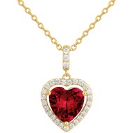 Collier Caroline en Plaqué Or avec oxyde de zirconium rouge rubis