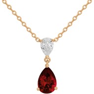 Collier Philippine en Plaqué Or avec oxyde de zirconium rouge rubis