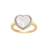 Bague Luna en Plaqué Or avec oxyde de zirconium blanc