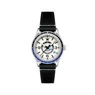 FLYBOY AUTOMATIC GMT AIRMASTER - Mouvement japonais automatique fonction GMT - Boitier rond en acier inoxydable - Bracelet noir