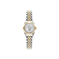 INSPIRATION 22MM - Montre femme - Mouvement quartz suisse 2 aiguilles - Boitier rond en acier inoxydable - Lunette cannelée - Bracelet doré argenté
