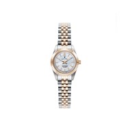 INSPIRATION 22MM - Montre femme - Mouvement quartz suisse 2 aiguilles - Boitier rond en acier inoxydable - Lunette cannelée - Bracelet doré rose argenté