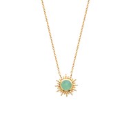 Collier Brillaxis plaqué or soleil aventurine