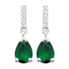 Boucles d'oreilles Brillaxis argent rhodié_x000D_
Pierre verte - vue V1