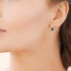 Boucles d'oreilles Brillaxis argent rhodié_x000D_
Pierre verte - vue V2