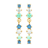 Boucles d'oreilles Brillaxis plaqué or_x000D_
oxydes bleus