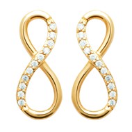 Boucles d'oreilles Brillaxis plaqué or infini