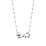 Collier Brillaxis argent infini perle bleue
