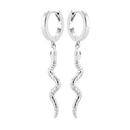 Créoles Brillaxis argent rhodié serpent