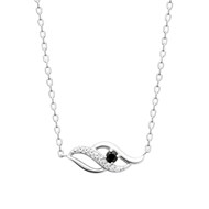 Collier Brillaxis argent flamme perle noire