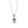 Collier Brillaxis argent pierre bleue - vue V1