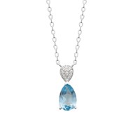 Collier Brillaxis argent pierre bleue
