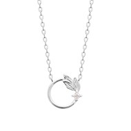 Collier Brillaxis argent feuille oxyde