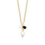 Collier Brillaxis plaqué or perle de culture oxydes