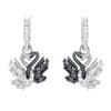 Boucles d'oreilles Swarovski Swan noir et blanc - vue V1