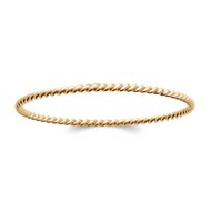 Bracelet jonc torsadé Brillaxis plaqué or 3 mm