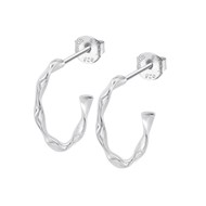 Créoles Lotus Silver torsadées argent