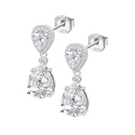 Boucles d'oreilles Lotus Silver poires blanches