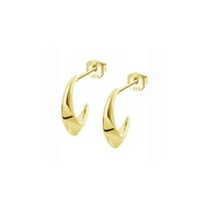 Boucles d'oreilles Lotus Silver demi-créoles dorées