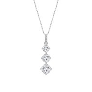 Collier Lotus Silver triple oxyde blanc