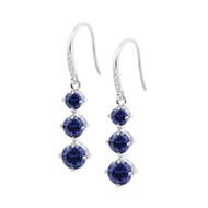 Boucles d'oreilles Lotus Silver triple oxydes bleu_x000D_
roi