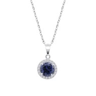 Collier Lotus Silver oxyde bleu