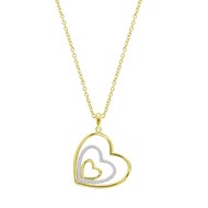 Collier Lotus Silver triple coeur doré