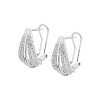 Boucles d'oreilles Lotus Silver oxydes
