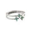 Set de 2 bagues Agatha Beloved trois motifs_x000D_
argent rhodié oxydes verts et bleus - vue V5