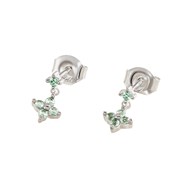 Boucles d'oreilles Agatha Beloved 2 motifs_x000D_
argent rhodié oxydes verts