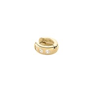 Piercing créole Agatha Emma dodue argent doré_x000D_
trois coeurs oxydes blancs