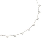 Collier Agatha Adorée argent rhodié coeurs oxydes