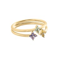Bague Agatha Beloved 3 motifs dorée T54