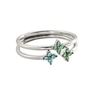 Set de 2 bagues Agatha Beloved argent oxydes
