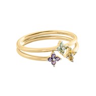 Set de 2 bagues Agatha Beloved argent doré oxydes