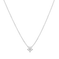 Collier Les Cadettes argenté fleur oxydes blancs