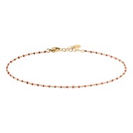 Bracelet Agatha Smarty doré perles émail corail